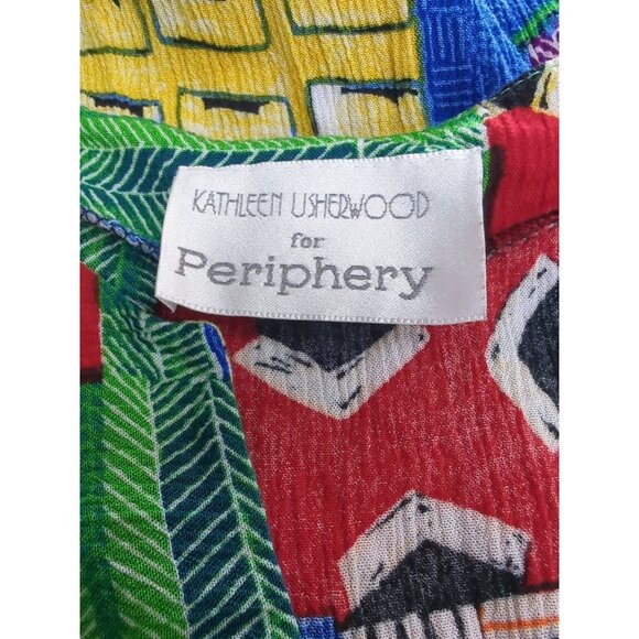 Vtg Kathleen Usherwood Periphery Sz S Patchwork Maxi Dress Boho Artsy Festival - Picture 4 of 8